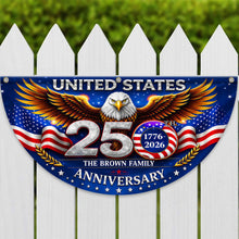 Load image into Gallery viewer, Personalized Family Name Eagle Flag Custom 250th Anniversary Gift
