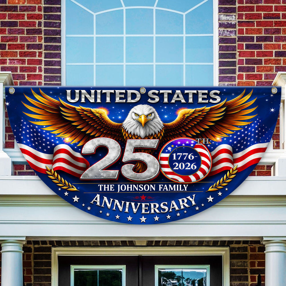 Personalized Family Name Eagle Flag Custom 250th Anniversary Gift