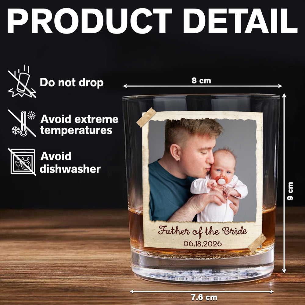 Personalized Photo Whiskey Glass Custom Gift for Dad