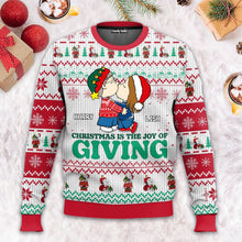 Load image into Gallery viewer, Personalized Christmas Ugly Sweater for Couples | Custom Name Gift
