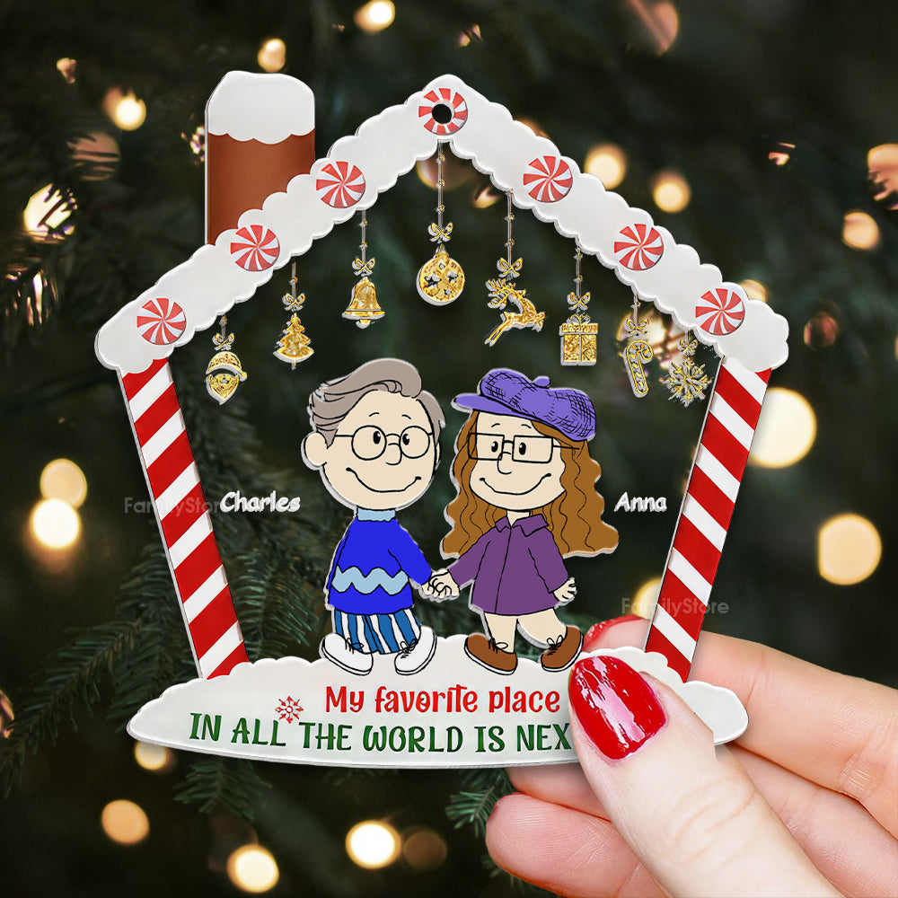 Personalized Acrylic Ornament with Couple's Names - Unique Gift for Anniversary & Christmas