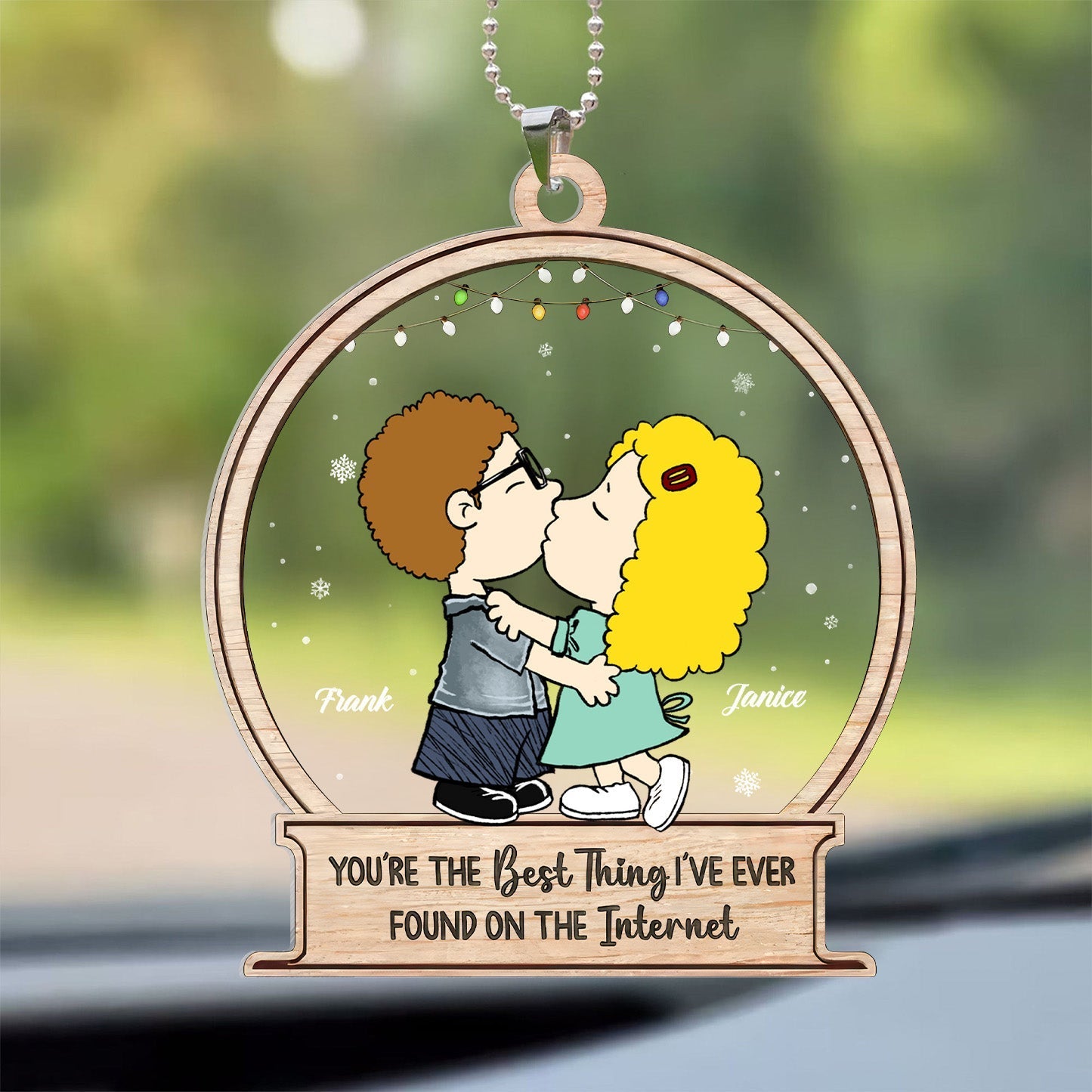 Personalized Car Ornament for Couples - Unique Gift for Husband and Wife