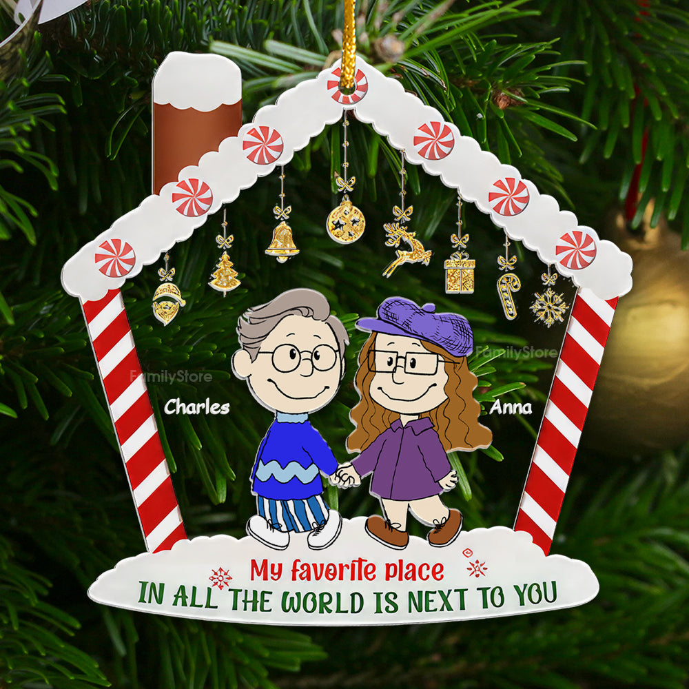Personalized Acrylic Ornament with Couple's Names - Unique Gift for Anniversary & Christmas