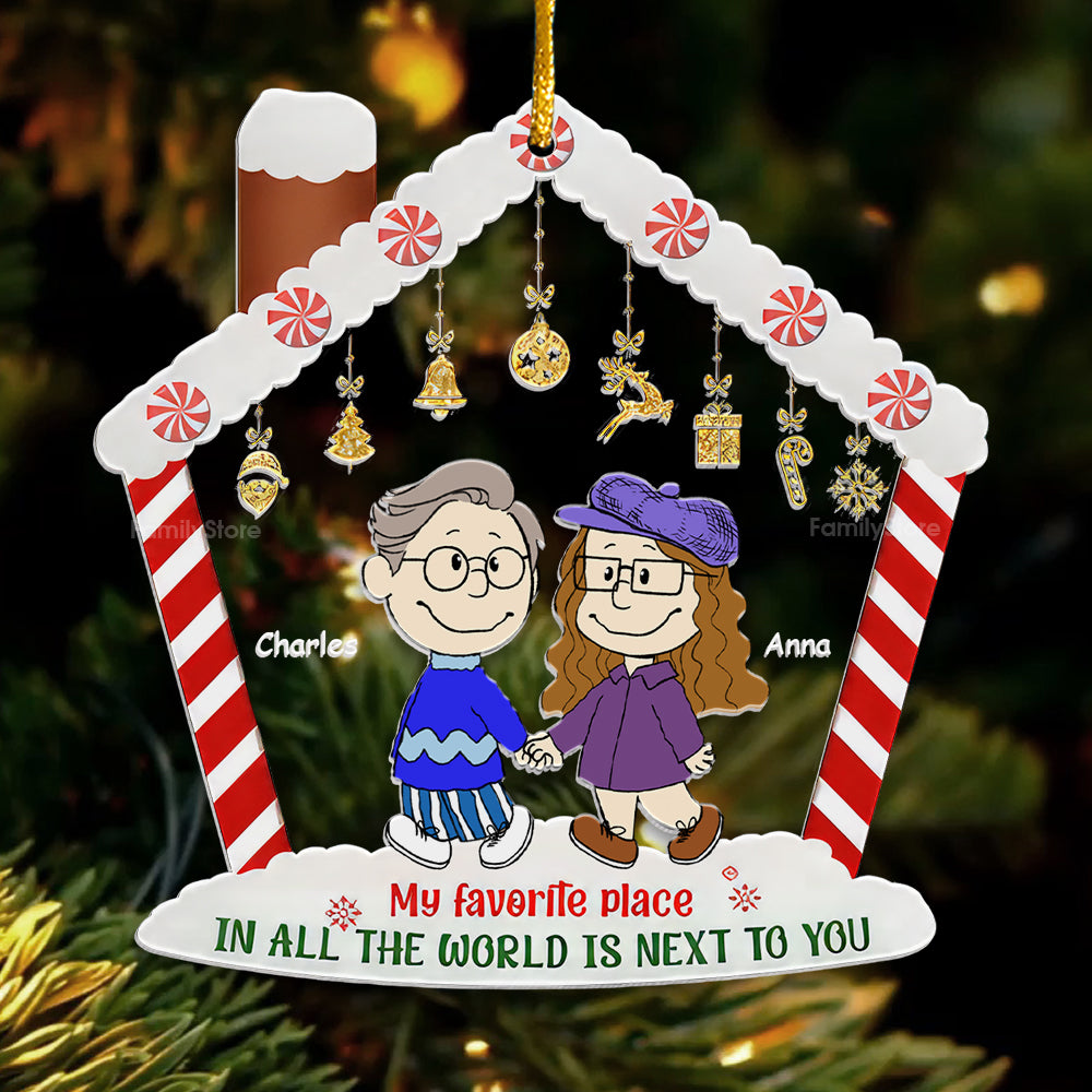 Personalized Acrylic Ornament with Couple's Names - Unique Gift for Anniversary & Christmas