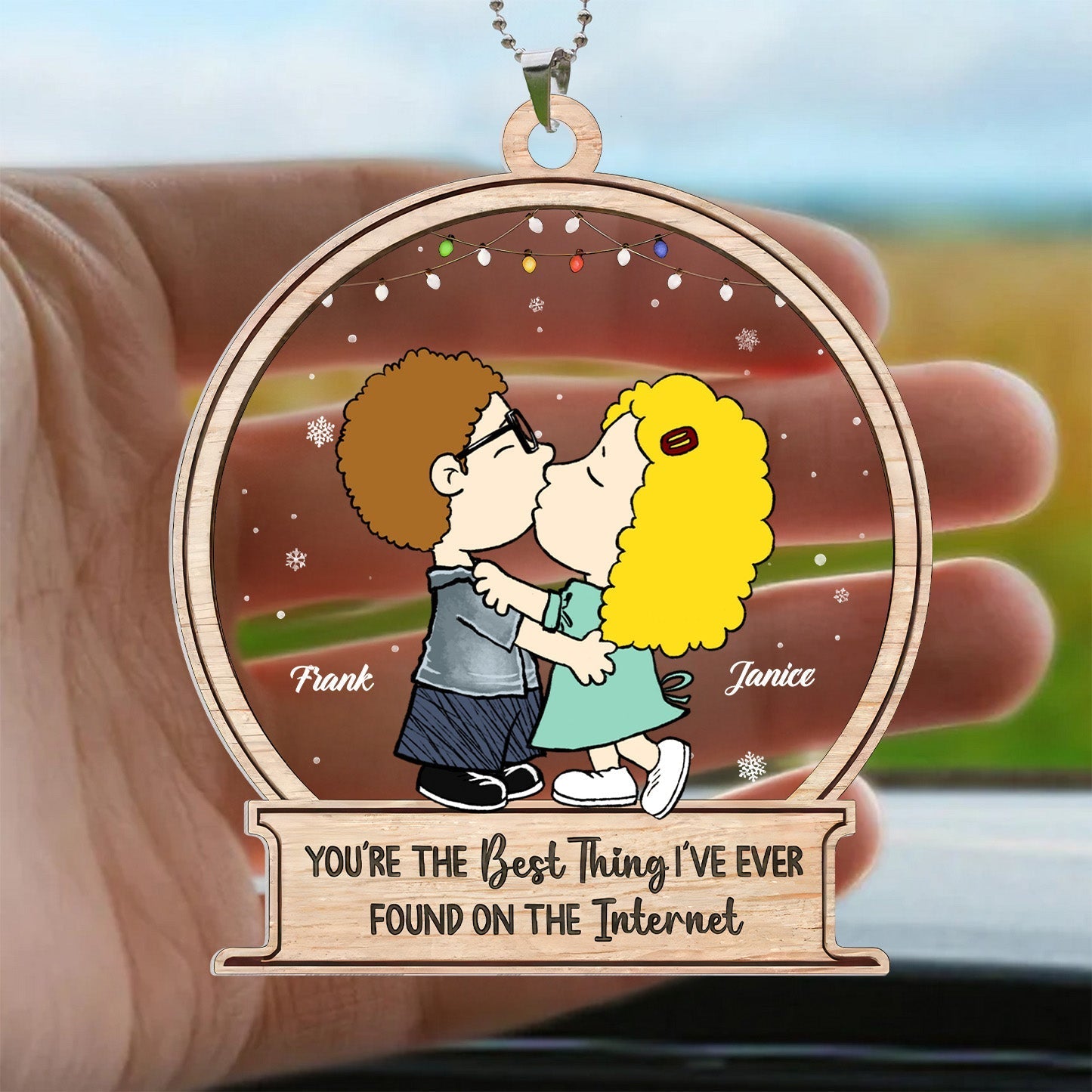 Personalized Car Ornament for Couples - Unique Gift for Husband and Wife