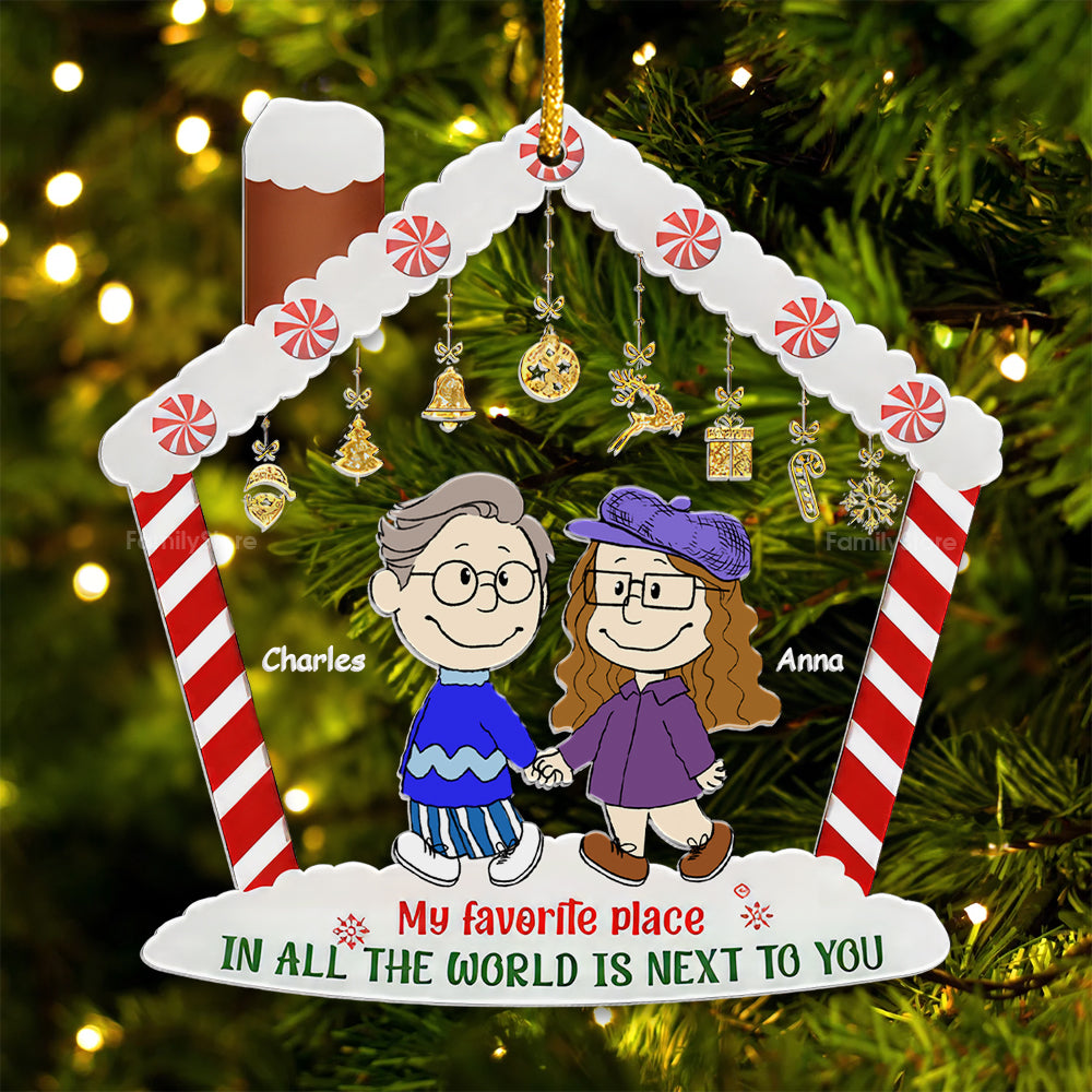 Personalized Acrylic Ornament with Couple's Names - Unique Gift for Anniversary & Christmas