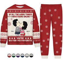 Load image into Gallery viewer, Personalized Funny Couples Pajama Set with Custom Message Gift for Anniversary
