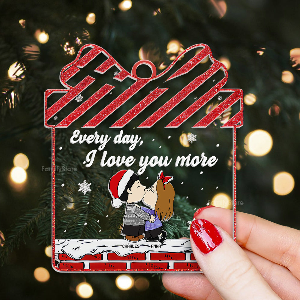 Personalized Acrylic Ornament Every Day I Love You More Gift for Couples Anniversary