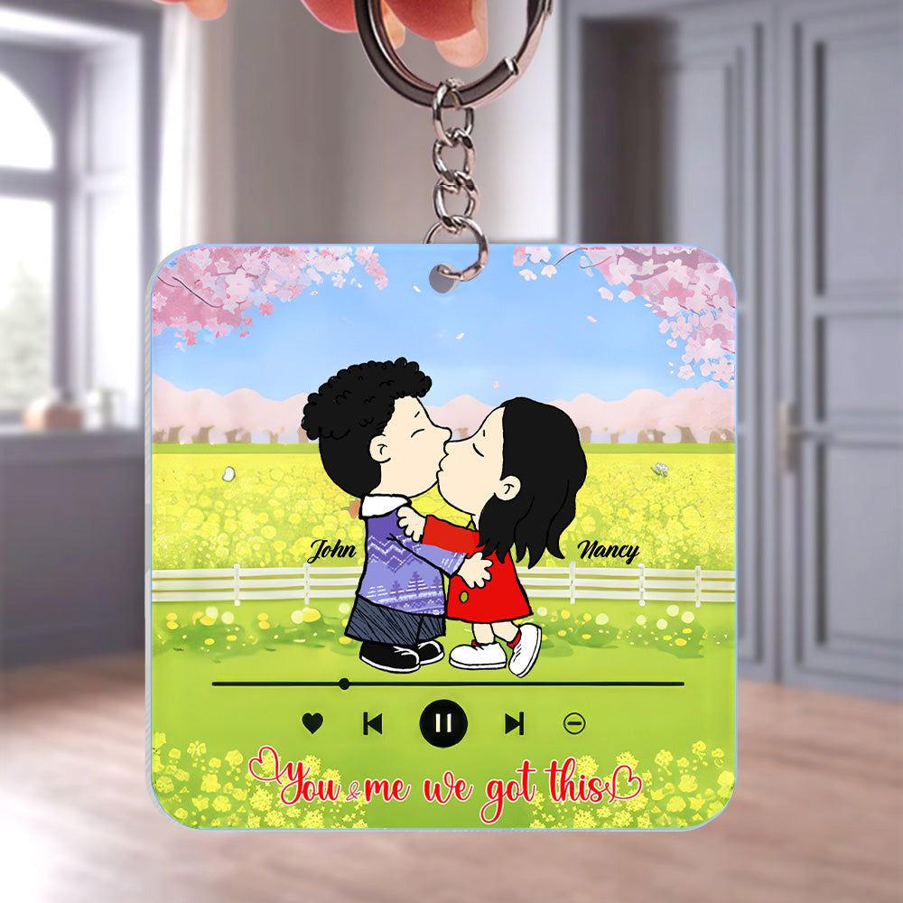 Personalized Acrylic Keychain with Couple Design for Him and Her