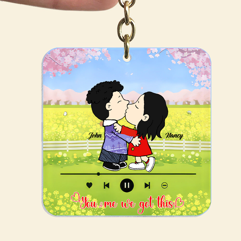 Personalized Acrylic Keychain with Couple Design for Him and Her