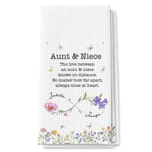 Load image into Gallery viewer, Personalized Kitchen Towel Custom Gift for Aunt &amp; Niece Floral Design
