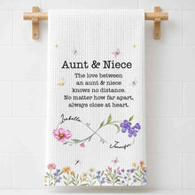 Load image into Gallery viewer, Personalized Kitchen Towel Custom Gift for Aunt &amp; Niece Floral Design
