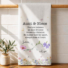 Load image into Gallery viewer, Personalized Kitchen Towel Custom Gift for Aunt &amp; Niece Floral Design
