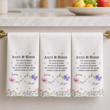Load image into Gallery viewer, Personalized Kitchen Towel Custom Gift for Aunt &amp; Niece Floral Design

