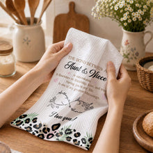 Load image into Gallery viewer, Personalized Kitchen Towel Custom Birth Month Flowers for Niece

