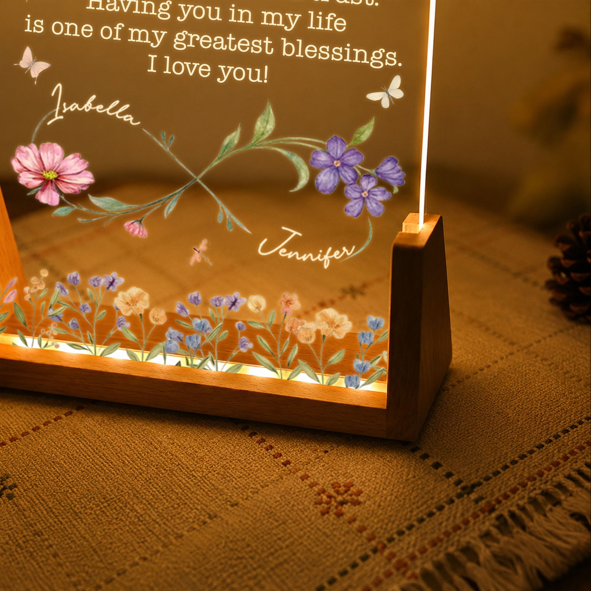 Personalized Acrylic Night Light Custom Name Gift for Niece