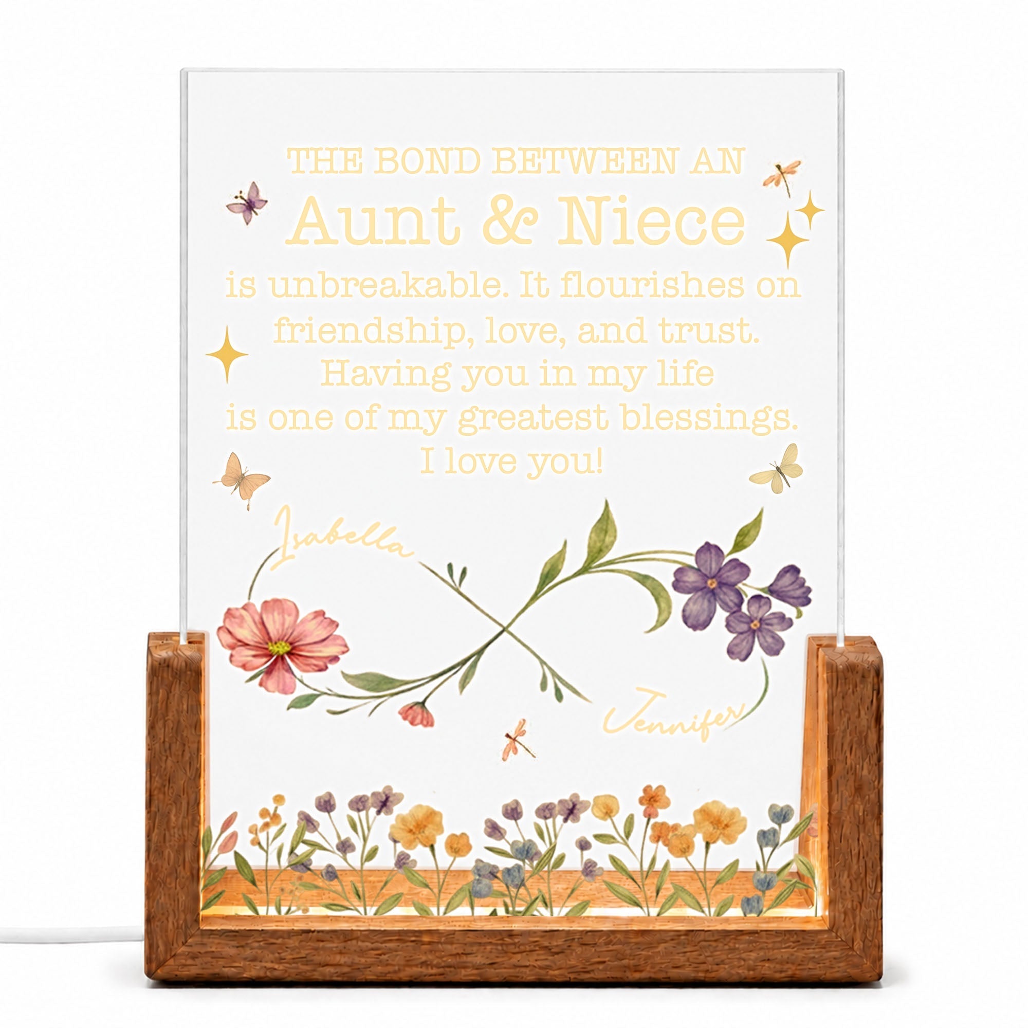 Personalized Acrylic Night Light Custom Name Gift for Niece