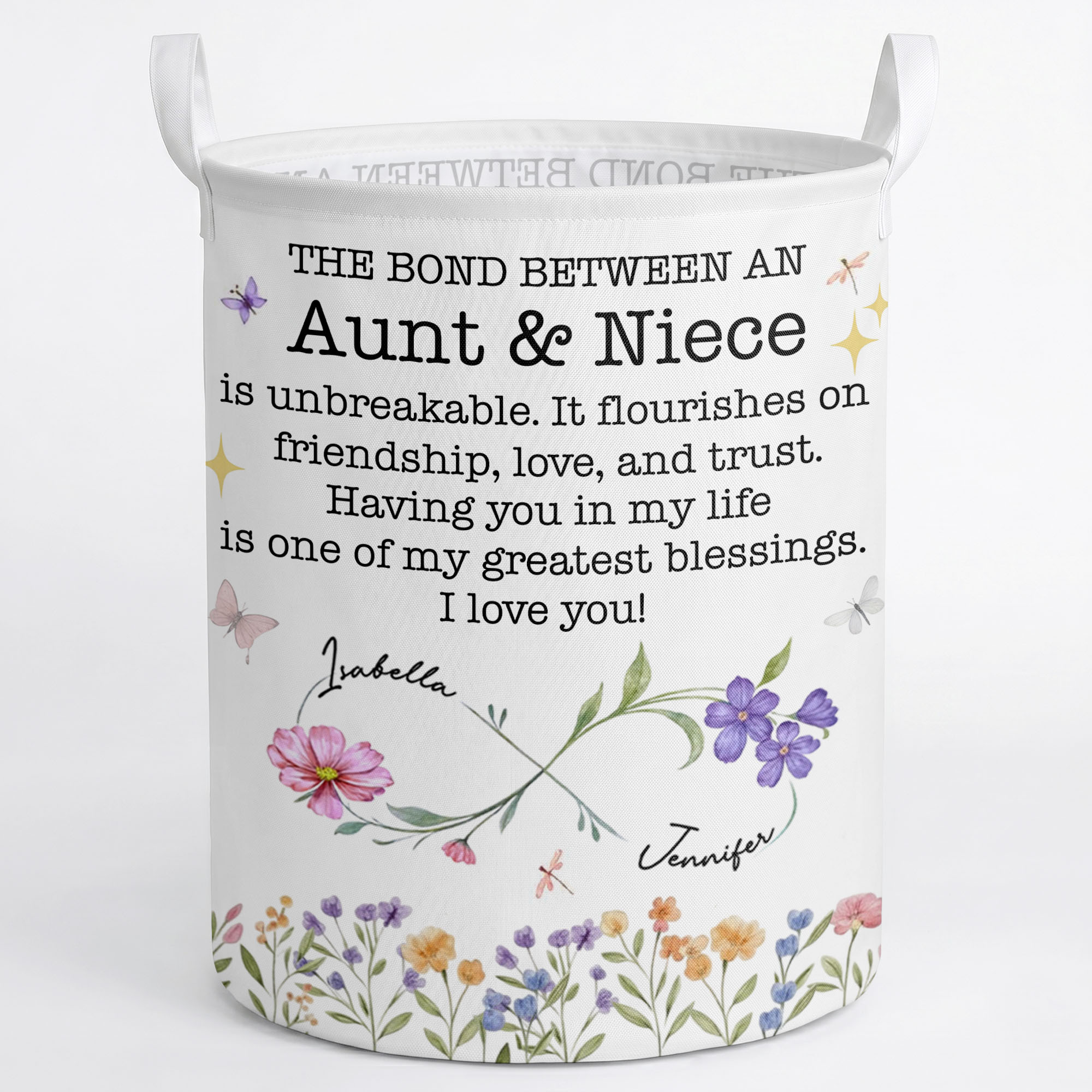 Personalized Fabric Storage Basket Custom Name Gift for Niece
