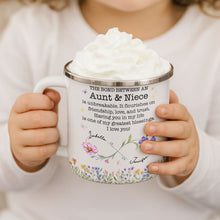 Load image into Gallery viewer, Personalized Enamel Mug Birth Month Flowers Gift for Niece
