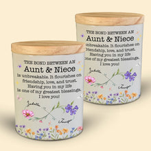 Load image into Gallery viewer, Personalized Glass LED Jar Custom Name Niece Gift Floral Design
