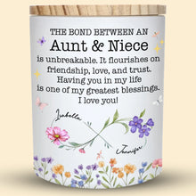 Load image into Gallery viewer, Personalized Glass LED Jar Custom Name Niece Gift Floral Design
