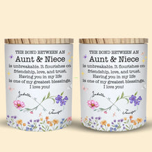 Load image into Gallery viewer, Personalized Glass LED Jar Custom Name Niece Gift Floral Design
