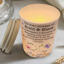 Load image into Gallery viewer, Personalized Glass LED Jar Custom Name Niece Gift Floral Design
