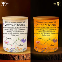 Load image into Gallery viewer, Personalized Glass LED Jar Custom Name Niece Gift Floral Design
