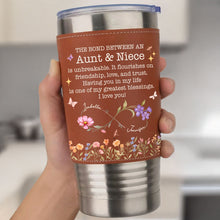 Load image into Gallery viewer, Personalized Leather Tumbler Custom Name Gift for Aunt
