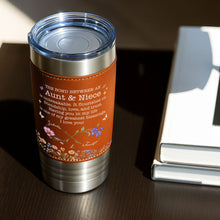 Load image into Gallery viewer, Personalized Leather Tumbler Custom Name Gift for Aunt
