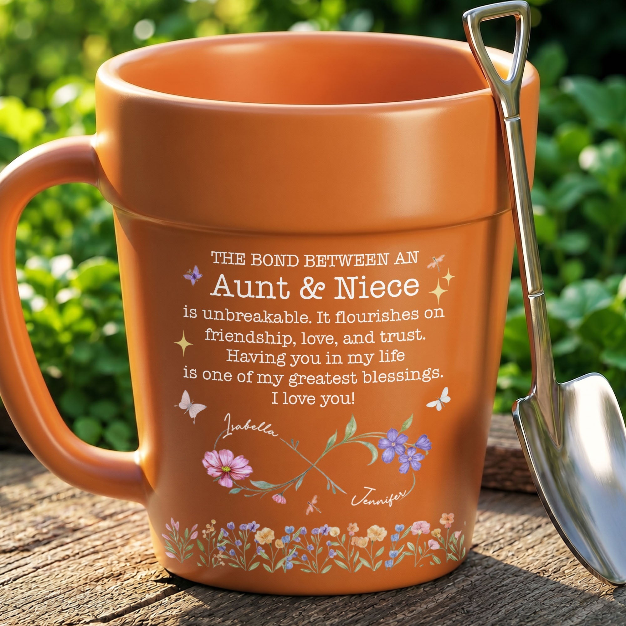 Personalized Flower Pot Mug Custom Gift for Niece Aunt