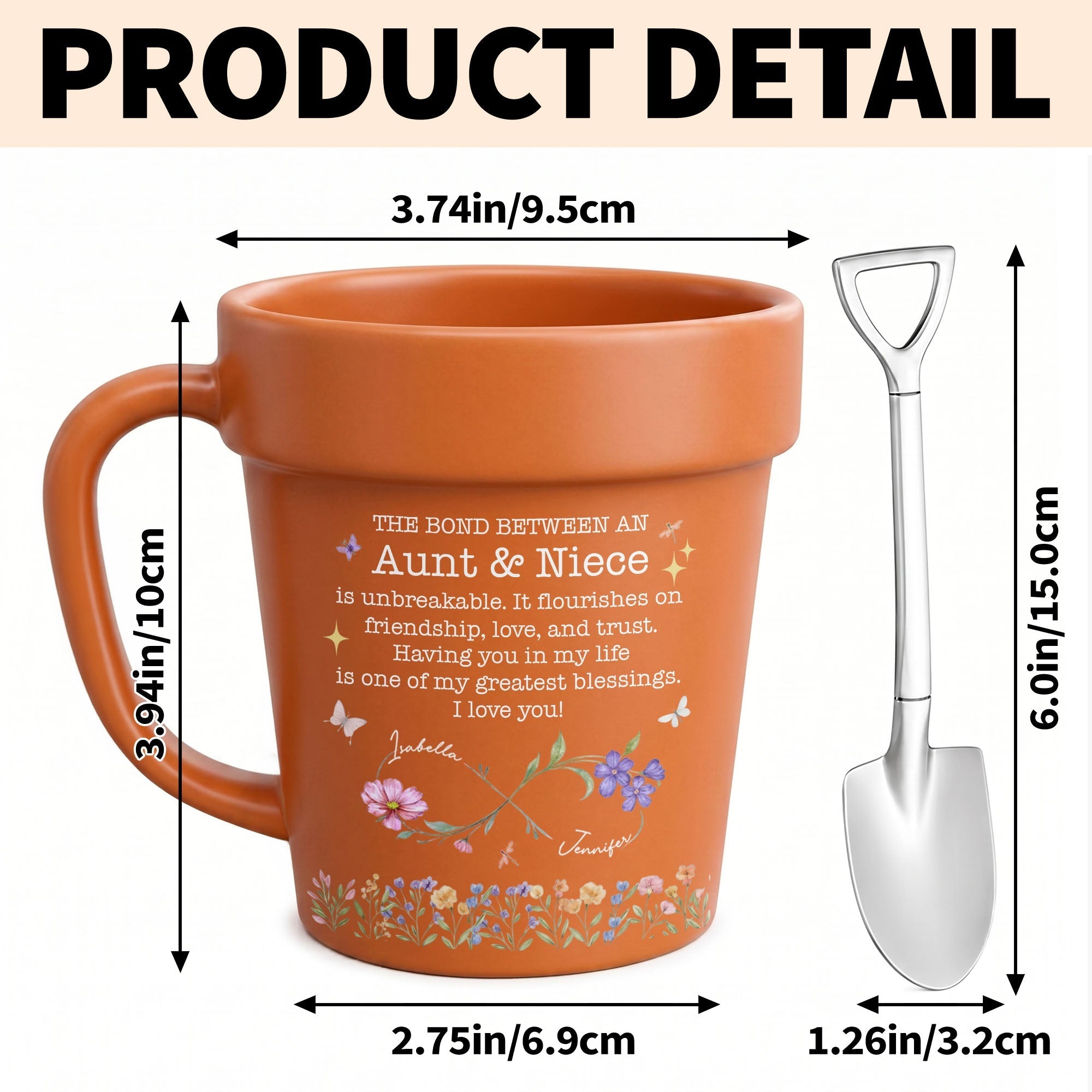 Personalized Flower Pot Mug Custom Gift for Niece Aunt