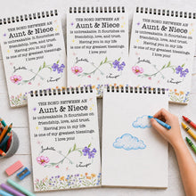 Load image into Gallery viewer, Personalized Sketch Book for Niece Birth Month Flowers Gift
