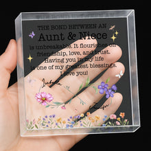 Load image into Gallery viewer, Personalized Acrylic Plaque with Birth Month Flowers for Niece
