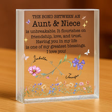 Load image into Gallery viewer, Personalized Acrylic Plaque with Birth Month Flowers for Niece
