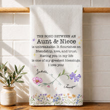 Load image into Gallery viewer, Personalized Kitchen Towel Floral Birth Month Flowers Gift for Niece
