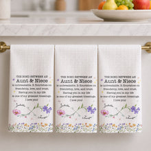 Load image into Gallery viewer, Personalized Kitchen Towel Floral Birth Month Flowers Gift for Niece
