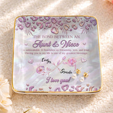 Load image into Gallery viewer, Personalized Jewelry Dish with Custom Birth Month Flowers for Niece
