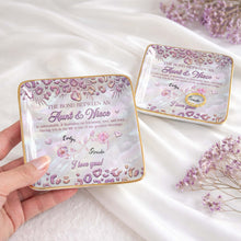 Load image into Gallery viewer, Personalized Jewelry Dish with Custom Birth Month Flowers for Niece
