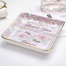 Load image into Gallery viewer, Personalized Jewelry Dish with Custom Birth Month Flowers for Niece
