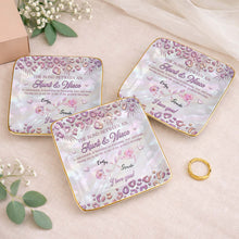 Load image into Gallery viewer, Personalized Jewelry Dish with Custom Birth Month Flowers for Niece
