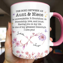 Load image into Gallery viewer, Personalized Accent Mug Custom Niece Gift Flower Design
