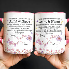 Load image into Gallery viewer, Personalized Accent Mug Custom Niece Gift Flower Design
