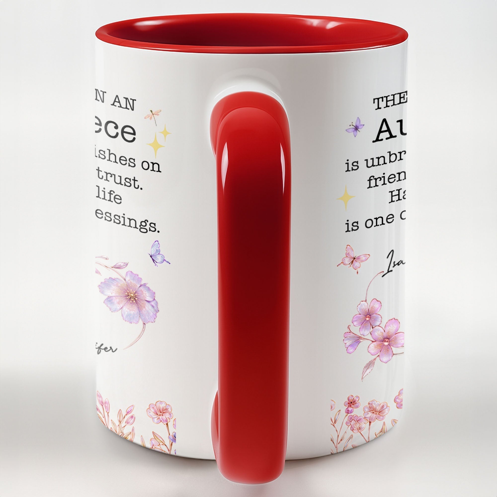 Personalized Accent Mug Custom Niece Gift Flower Design