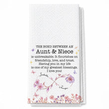 Load image into Gallery viewer, Personalized Kitchen Towel Custom Gift for Niece Floral Design

