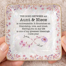 Load image into Gallery viewer, Personalized Birth Month Flowers Jewelry Dish Custom for Niece
