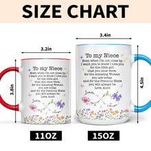 Load image into Gallery viewer, Personalized Accent Mug Birth Month Flowers Custom Design for Niece
