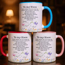 Load image into Gallery viewer, Personalized Accent Mug Birth Month Flowers Custom Design for Niece
