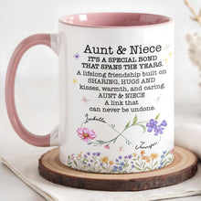 Load image into Gallery viewer, Personalized Floral Birth Month Flowers Accent Mug Gift for Niece
