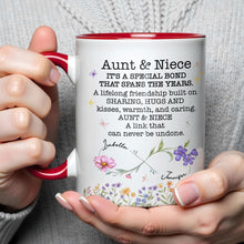 Load image into Gallery viewer, Personalized Floral Birth Month Flowers Accent Mug Gift for Niece
